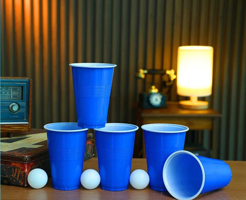 1 Set of 24 pcs Disposable Cup Plastic Cup Beer Pong Game Kit Tennis Balls Cups Board Games Party Supplies for KTV Bar Pub